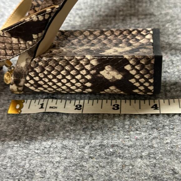 Michael Kors Snake Skin Print Block Heel Ankle Strap Sandals Size 6.5M - Picture 9 of 10